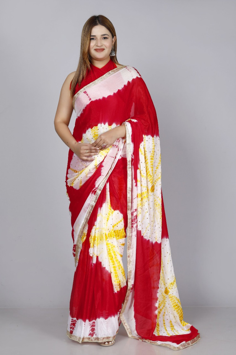Pure Silk Saree for Women – Jaipuri Printed Rajasthani Designer Saree for Wedding, Party & Festive Wear | Trendy Bollywood Style Summer Sarees 