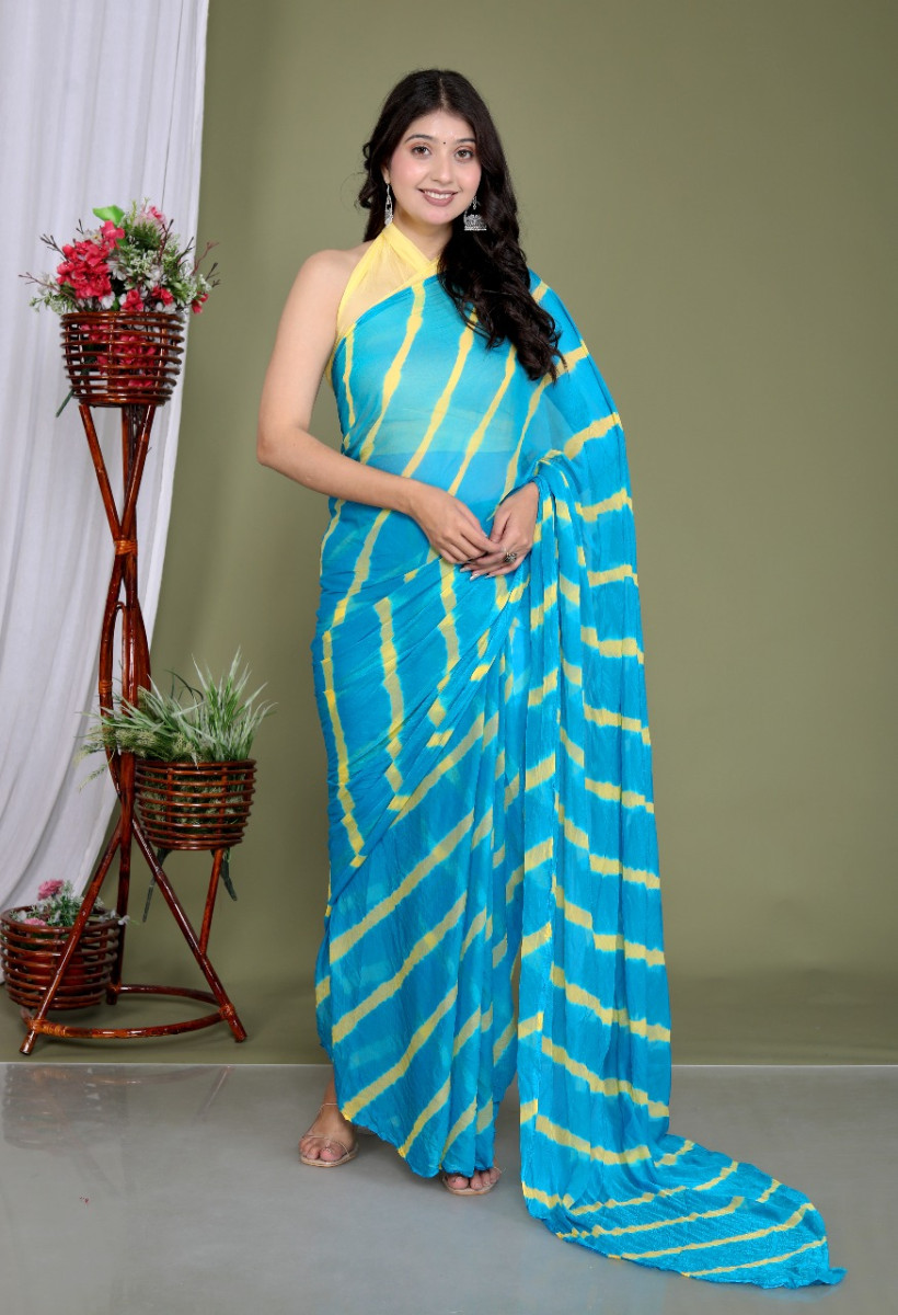 Pure Chiffon Trendy Leheriya Chiffon Sarees For Women