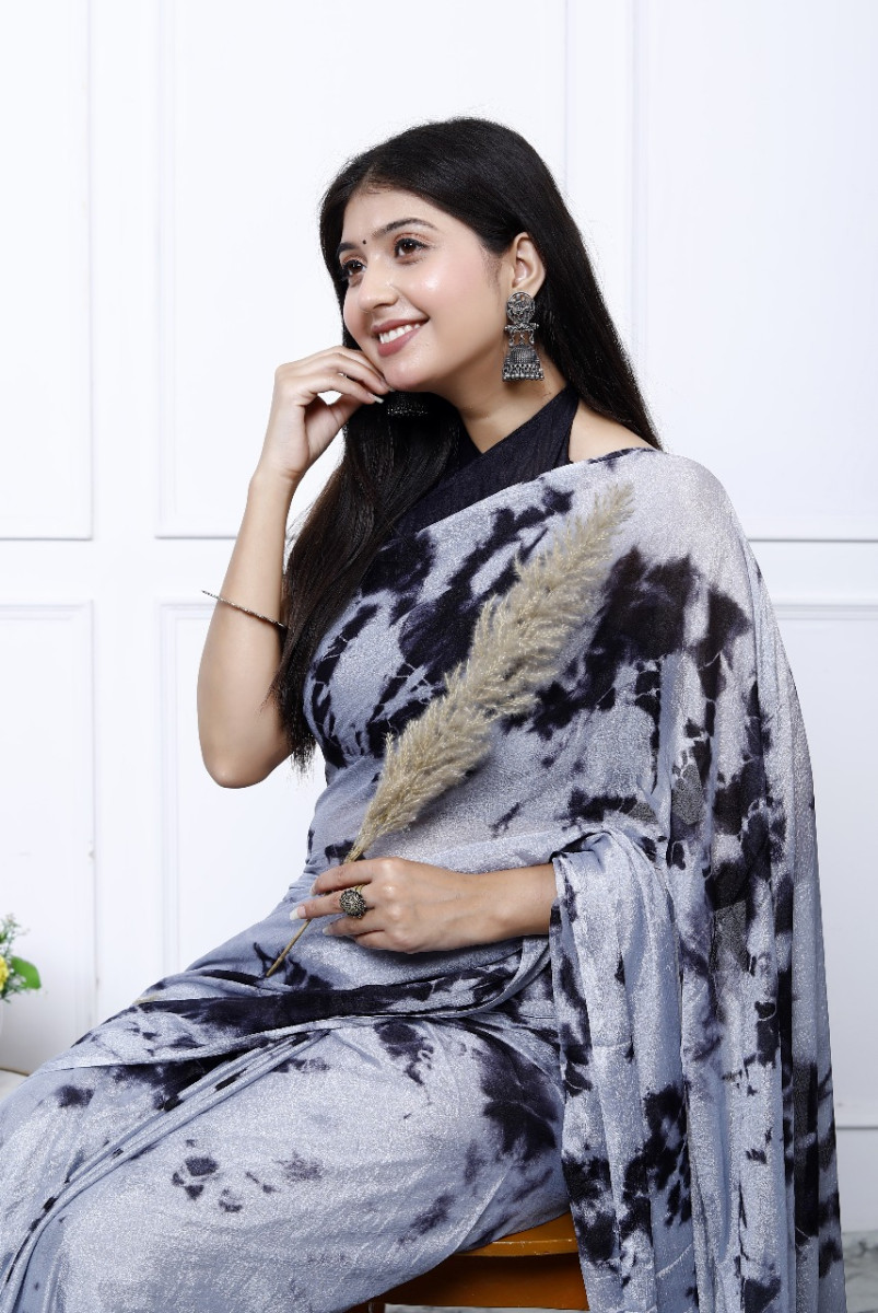 Pure Chiffon Trendy Checked bandhini Chiffon Sarees For Women